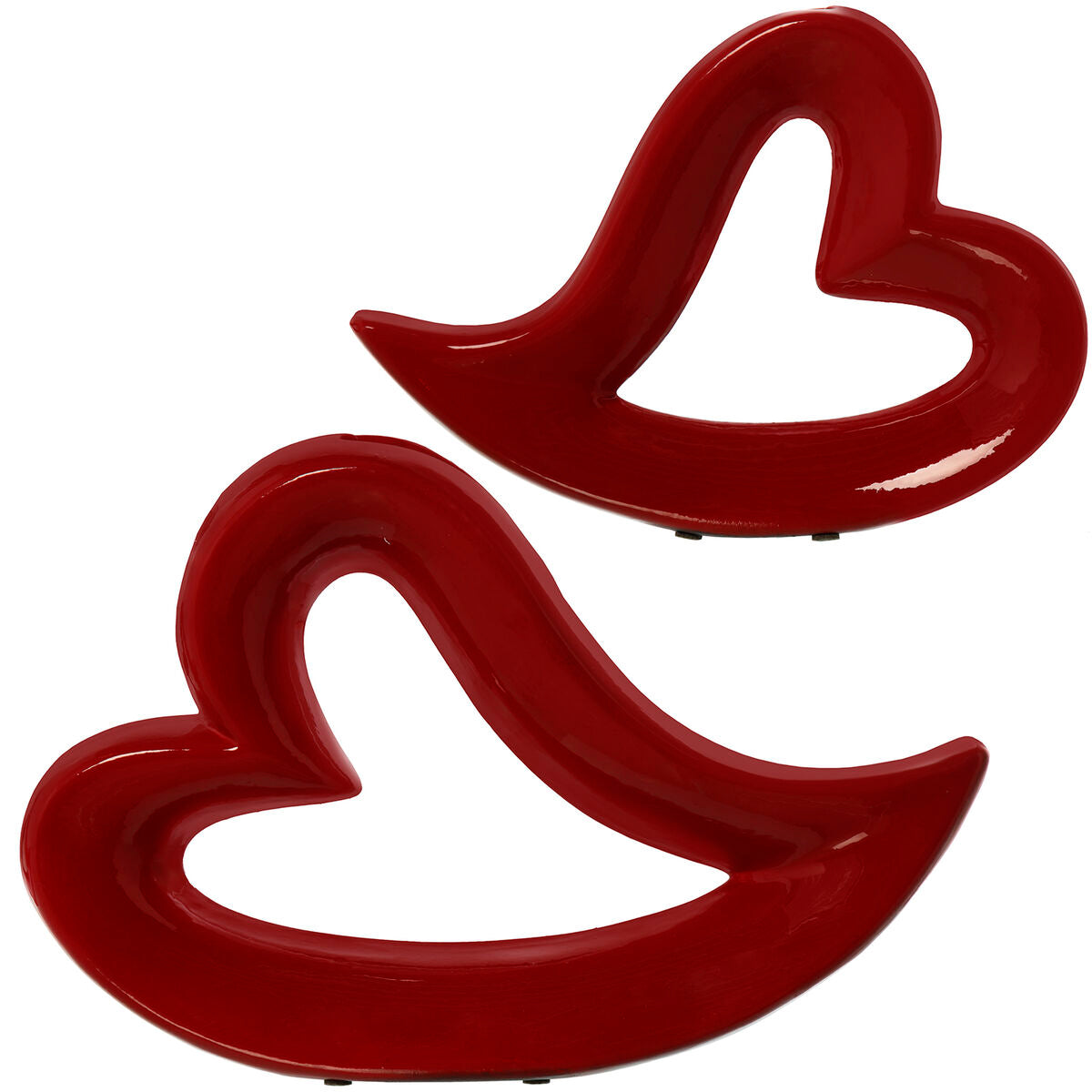 8427701574289 - Deko-Figur Heart Rot aus Keramik 2 Stück (2 Stücke)