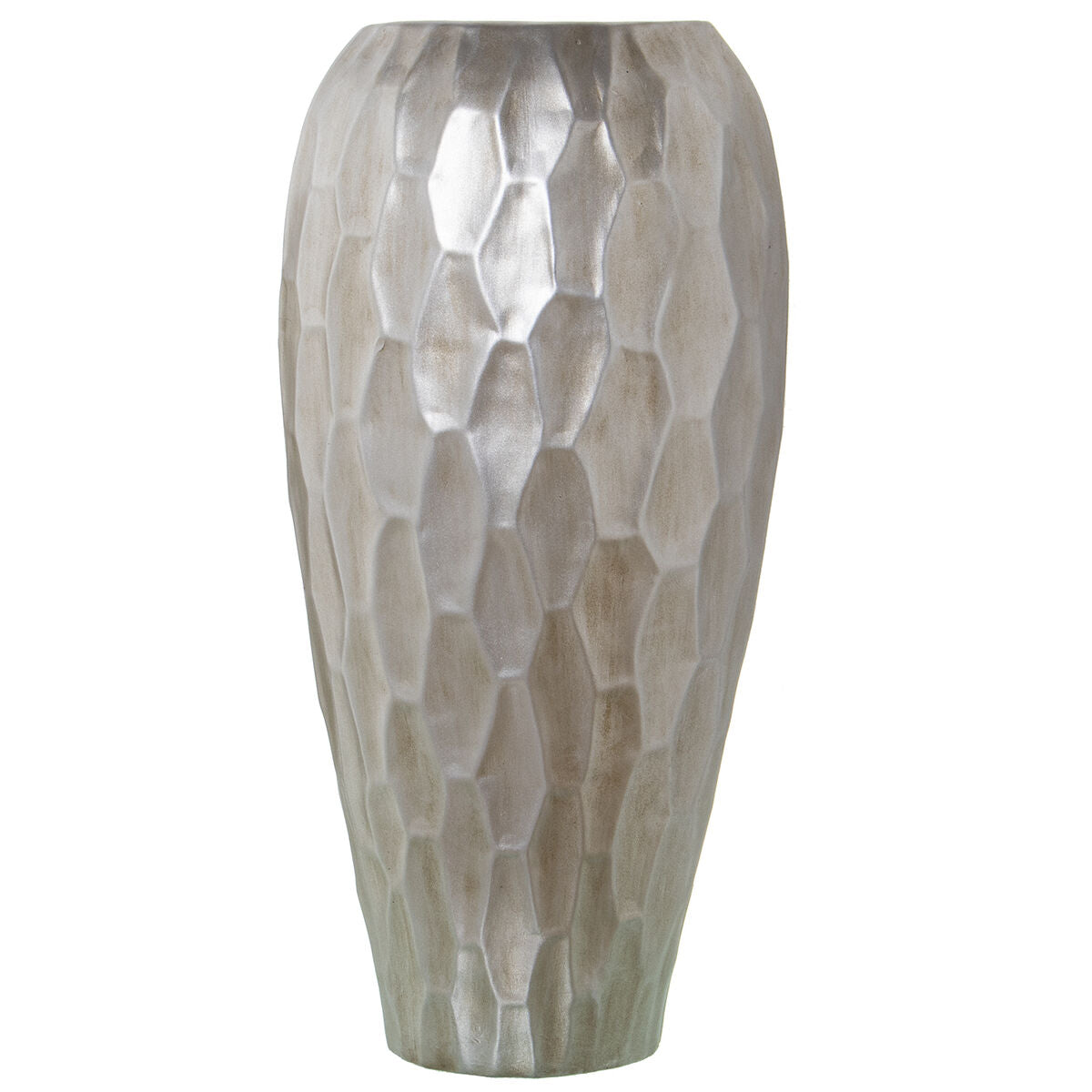 8427701600957 - Vase Silberfarben aus Keramik 25 x 25 x 54 cm