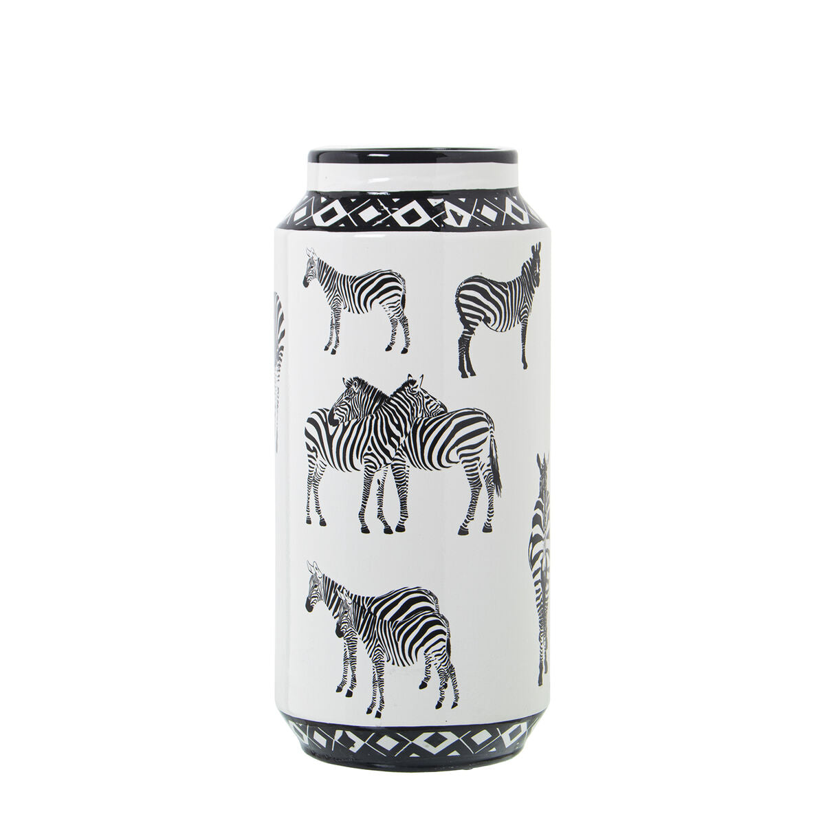 8427701606690 - Vase Weiß aus Keramik Zebra 16 x 16 x 29 cm