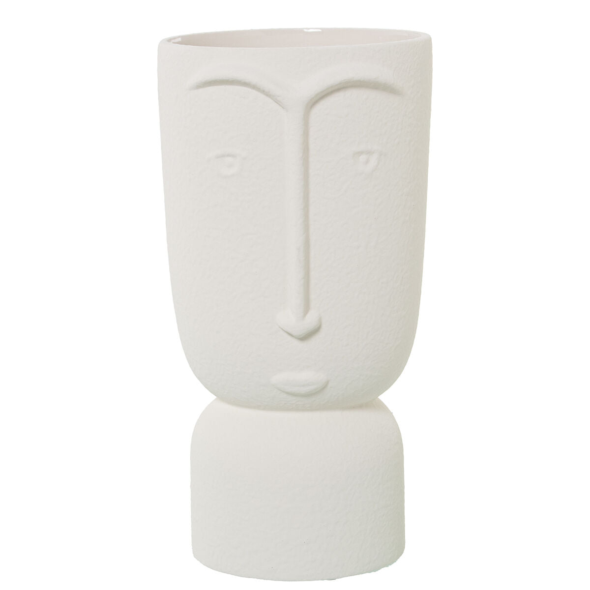 8427701610314 - Vase Ecru aus Keramik Gesicht 16 x 16 x 27 cm