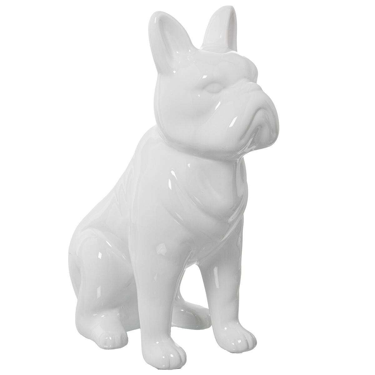 8427701610468 - Decorative Figure White Ceramic Dog 14 x 25 x 34 cm