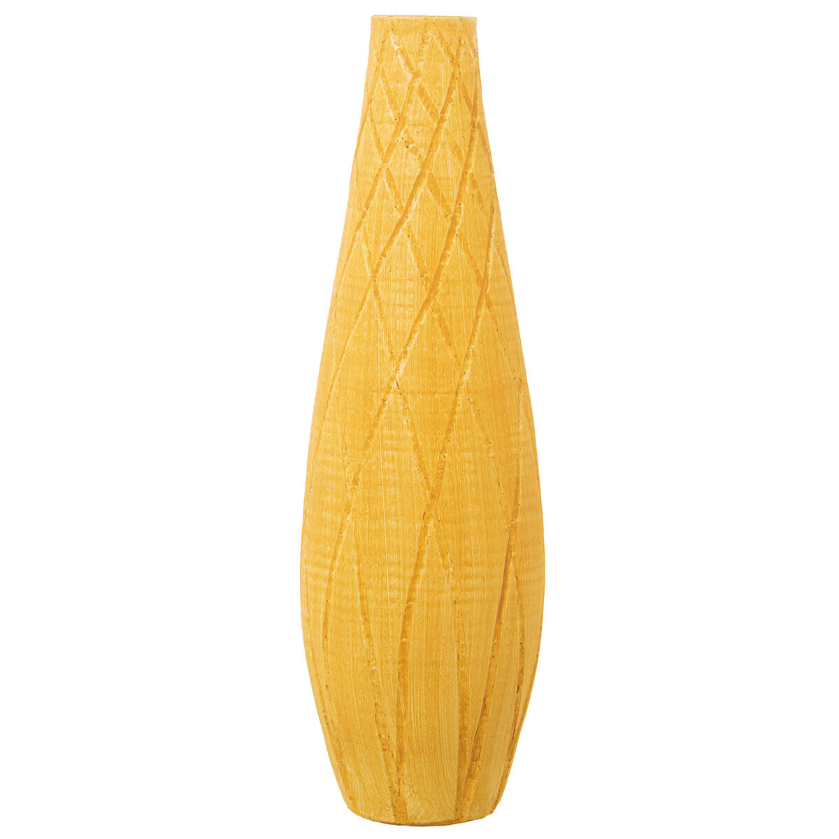 8427701610512 - Vase Gelb aus Keramik Rhombusse 22 x 22 x 73 cm