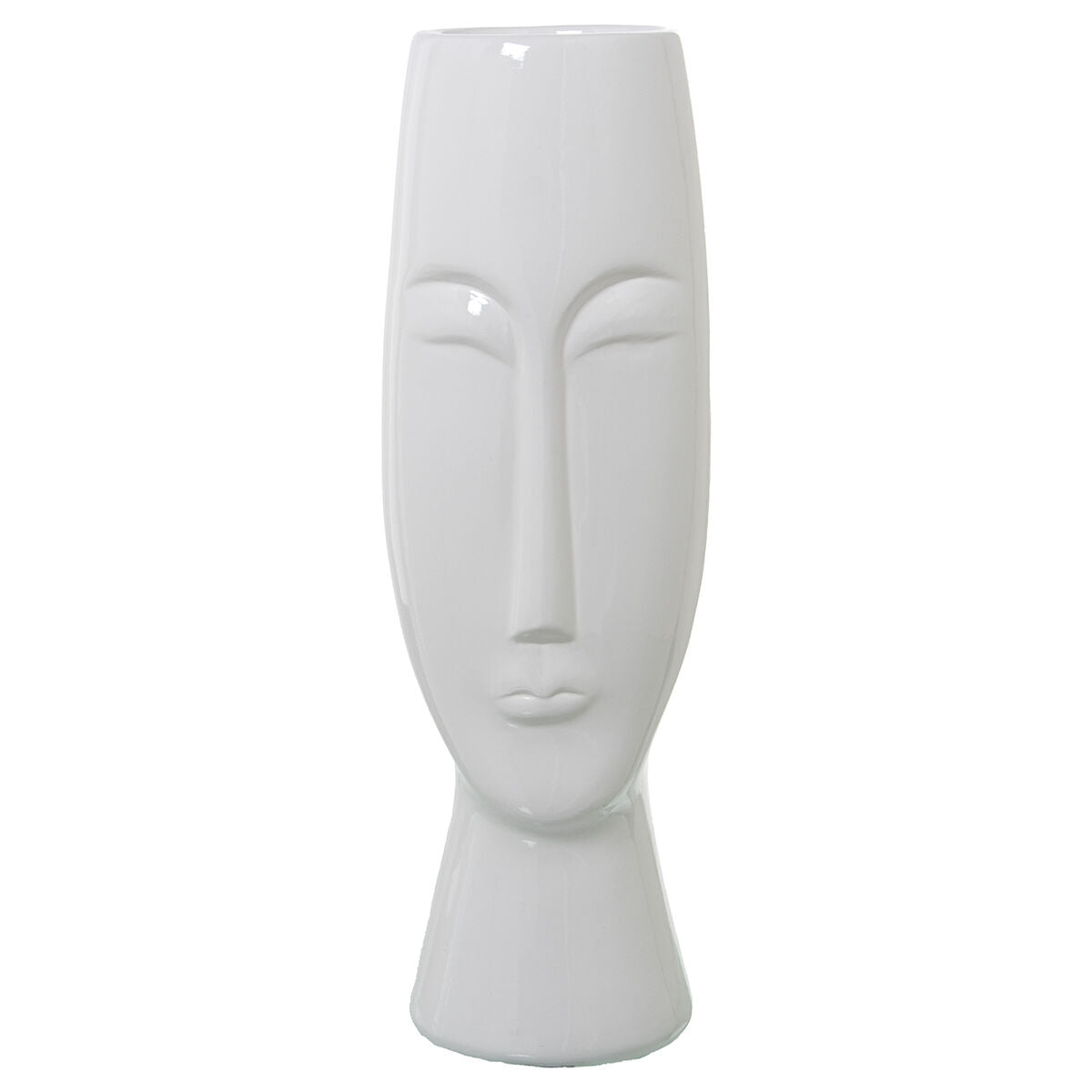 8427701610666 - Vase Weiß aus Keramik Brillant Gesicht 16 x 15 x 47 cm