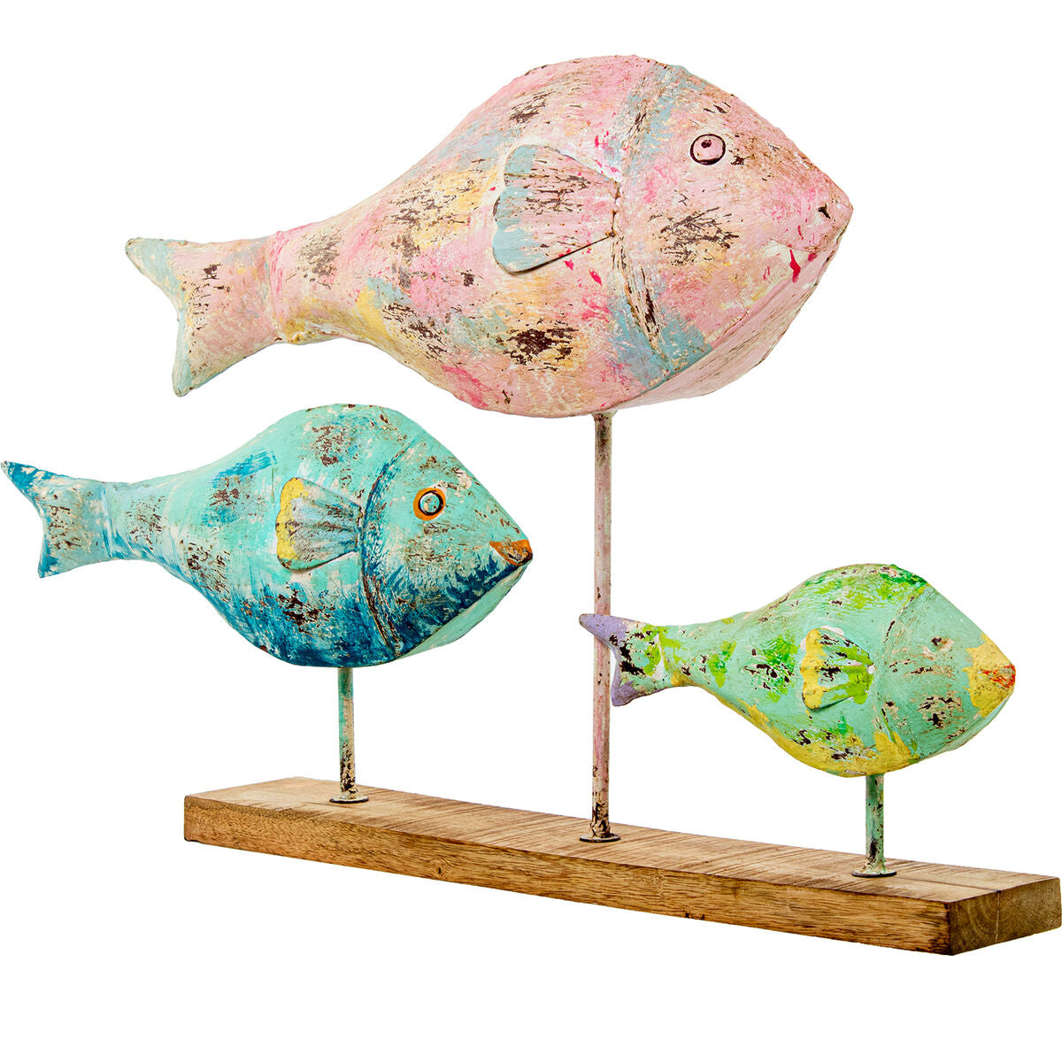 8427701613346 - Decorative Figure Multicolour Iron Fish 83 x 16 x 51 cm