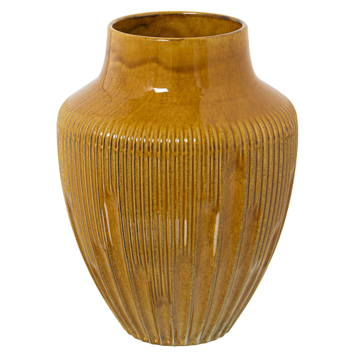 8427701622423 - Vase Gelb aus Keramik Brillant 18 x 18 x 23 cm