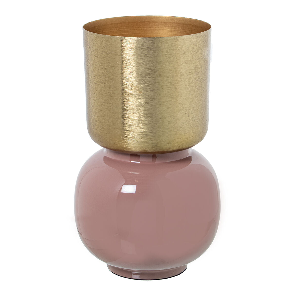 8427701678055 - Vase Pink Golden Metal 18 x 18 x 19 cm