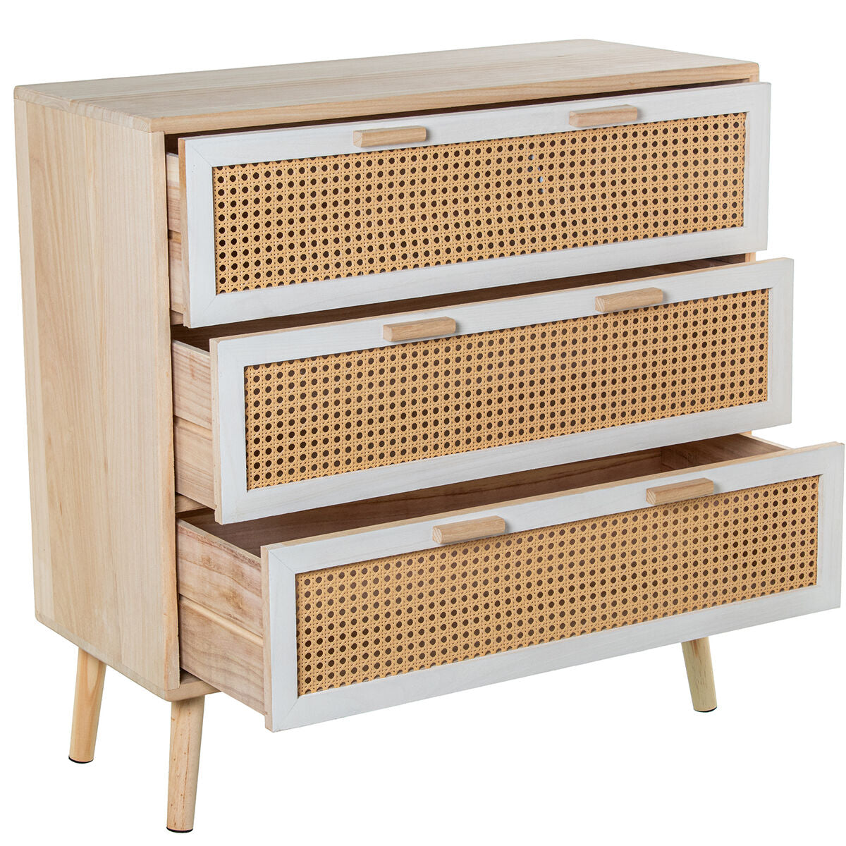 8427701680614 - Kommode Weiß Braun Holz 80 x 81 x 35 cm