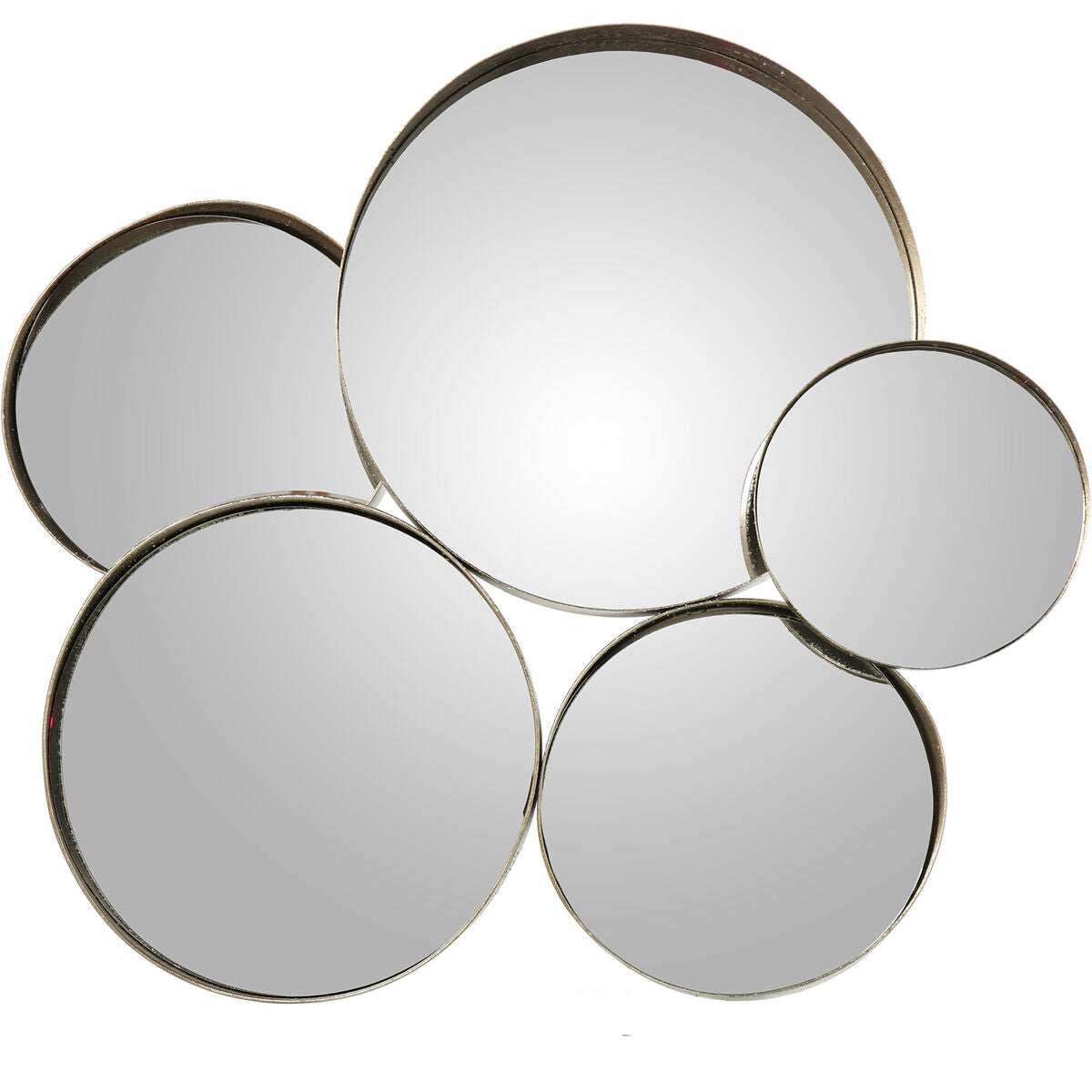 8427701715460 - Wandspiegel Silberfarben Metall Kreise 9 x 60 x 54 cm