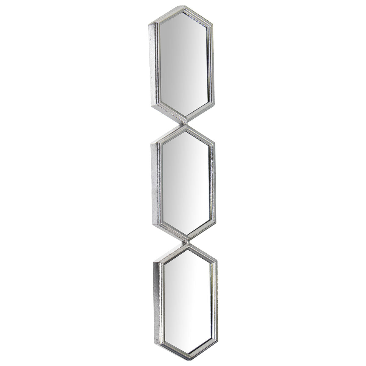 8427701717389 - Wandspiegel Silberfarben Metall Geometrisch 5 x 16 x 81 cm