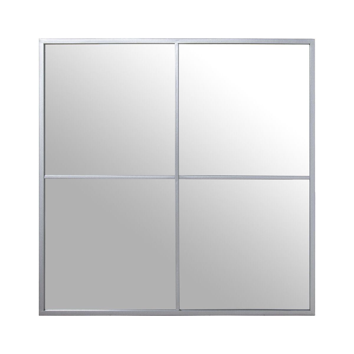 8427701718522 - Wandspiegel Silberfarben Metall Fenster 5 x 73 x 73 cm