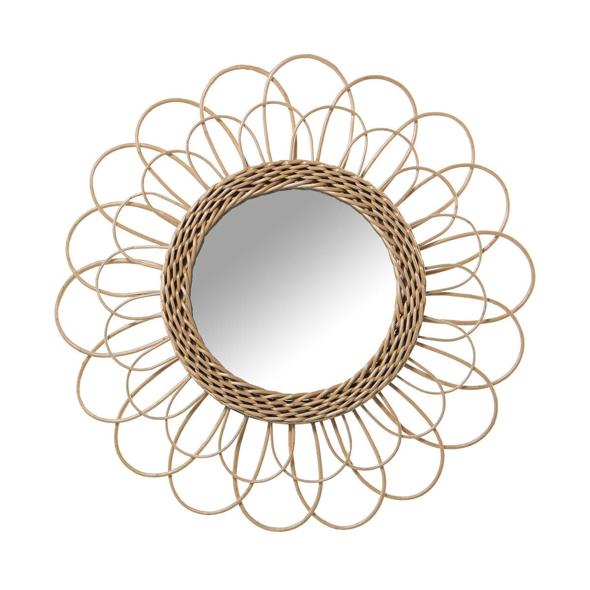 8427701718713 - Wall mirror wicker Natural Fibre 2 x 45 x 45 cm Circular