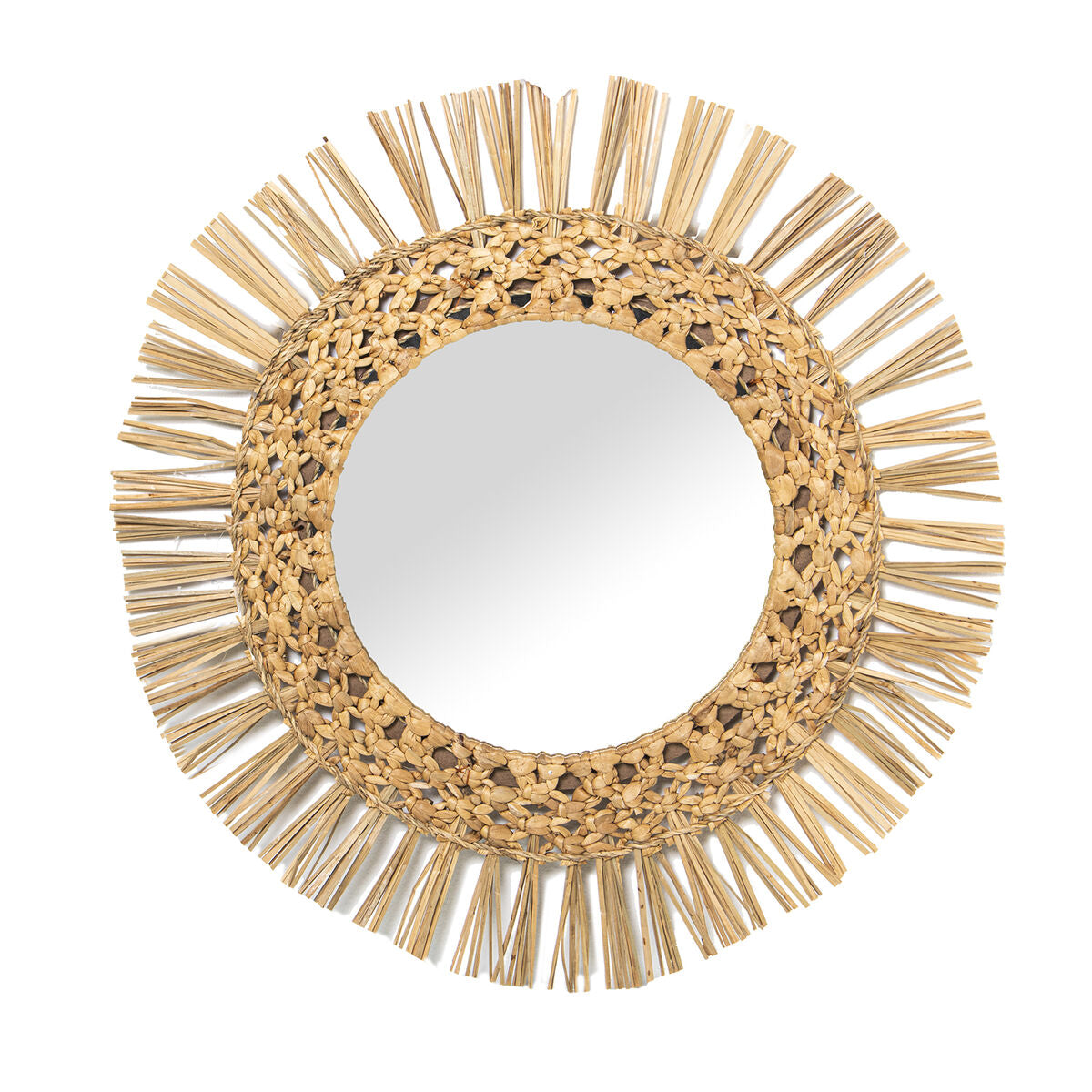 8427701759709 - Wall mirror Natural Fibre 2 x 43 x 44 cm Circular