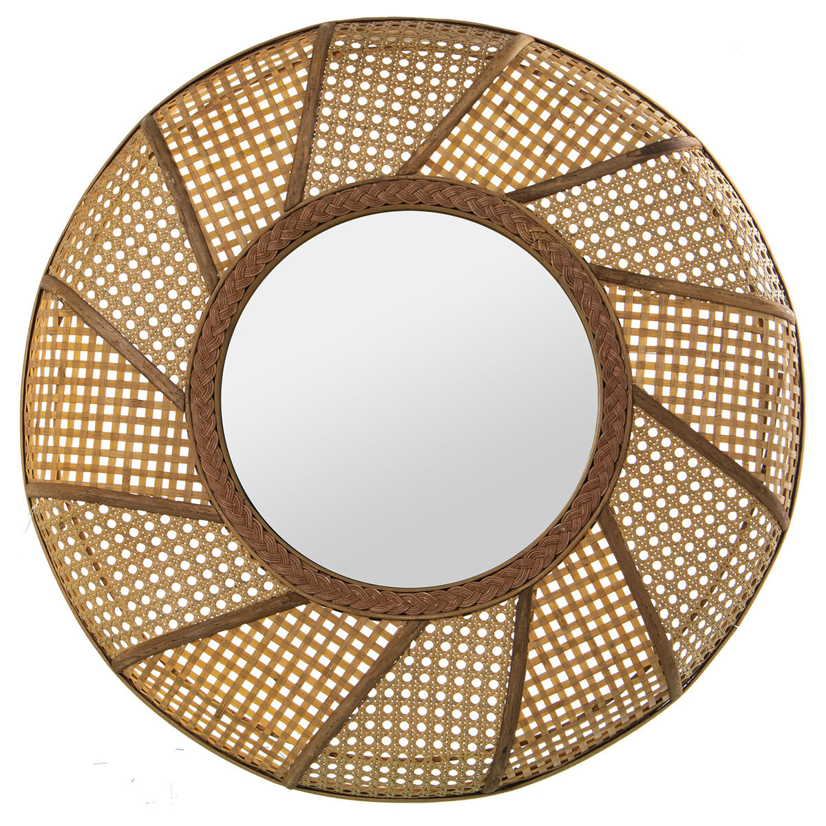 8427701761139 - Wall mirror Natural Natural Fibre 8 x 55 x 55 cm Circular