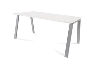 8427951004765 - Schreibtisch BLANCA Höhe 740 mm Gestell A-Form BxT 1600 x 800 mm weiß   grau