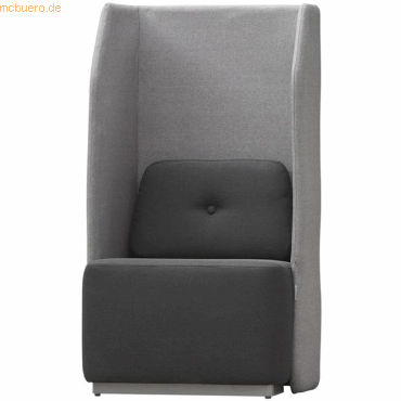 8427951180445 - Soft-Seating-System BE SOFT Sessel ohne Tisch m Akustik-Panel schwarz-grau