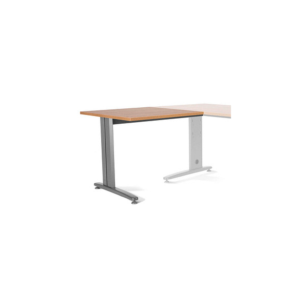 8427951210265 -  METAL Anstell- METAL Schreibtisch eichegrau rechteckig T-Fuß-Gestell grau 1000 x 600 cm 8427951210265 rocada