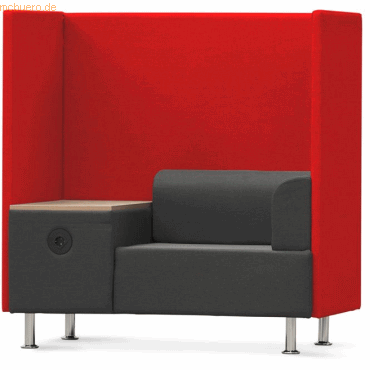 8427951218063 - Sitzsofa Soft Einzelsitz + Tisch rot grau