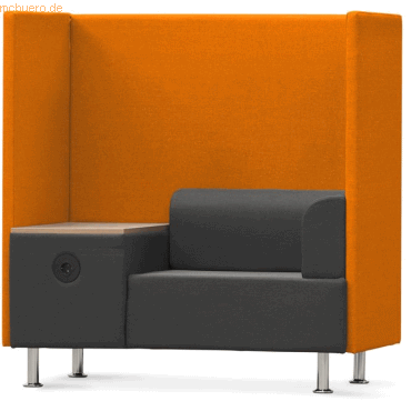 8427951518064 - Sitzsofa Soft Einzelsitz + Tisch orange grau