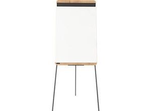 8427951610324 - Flipchart Natural Dreibein Stahlboard Rahmen Holzoptik Dreibeinstativ B 690 x H 1150 mm