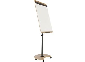 8427951618016 - Flipchart Natural Transformer Stahlboard Rahmen in Holzoptik mit Rollen B 690 x H 1150 mm