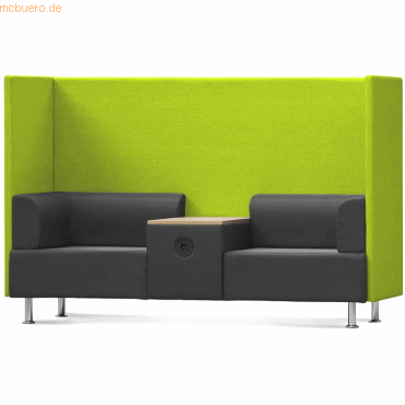 8427951618054 - Sitzsofa Be Soft Doppelsitz + Tisch grau grün