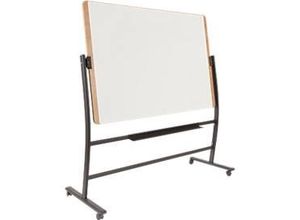 8427951687104 - Mobiles Whiteboard Natural drehbar magnethaftend Ablageschale Stahl auf Holz B 1500 x H 1000 mm