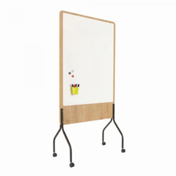 8427951810083 - Mobile Moderationswand NATURAL HxBxT 2000 x 1000 x 450 mm Whiteboardoberfläche weiß lackiert