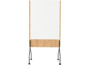 8427951810090 - Mobiles Whiteboard Natural drehbar magnethaftend Stahl auf Melaminholzplatte B 1000 x H 1200 mm