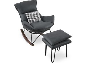 8429381014574 - Mcombo - m Sessel Schaukelsessel mit Hocker moderner Schaukelstuhl Relaxstuhl für Wohnzimmer modern bequemer Lesestuhl Stillsessel Swing Chair