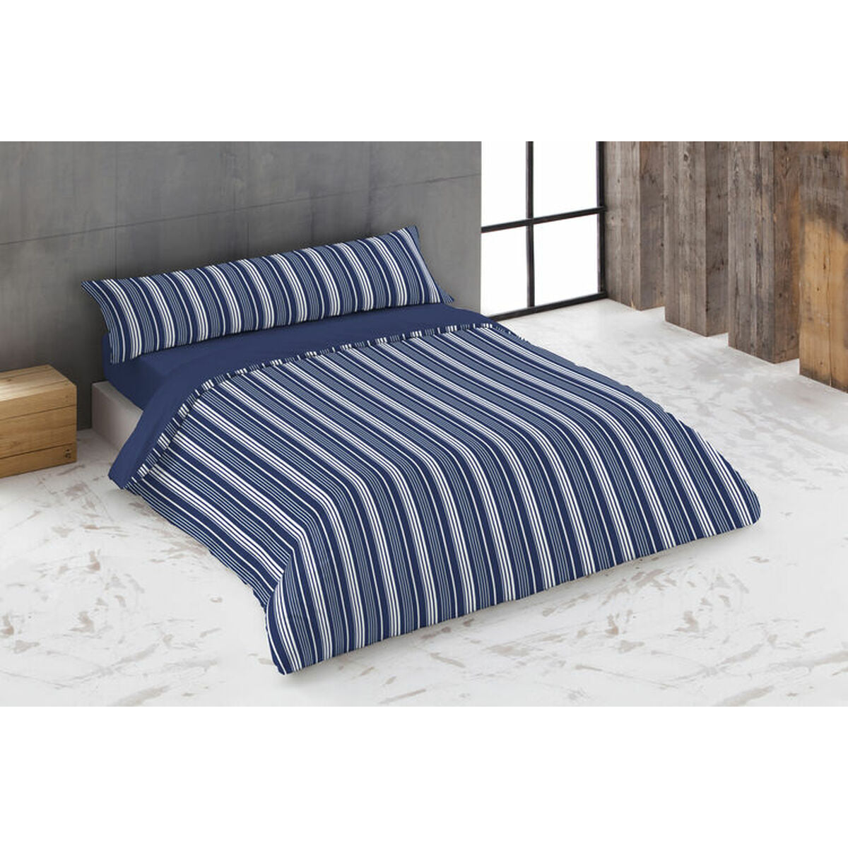 8430316837700 - Bettbezug-Set KING Blau Super King 260 x 240 cm 4-teilig