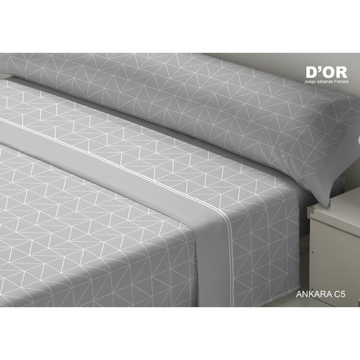 8430316946693 - Bettwäsche-Set DOr ANKARA Grau Doppelmatratze Franela