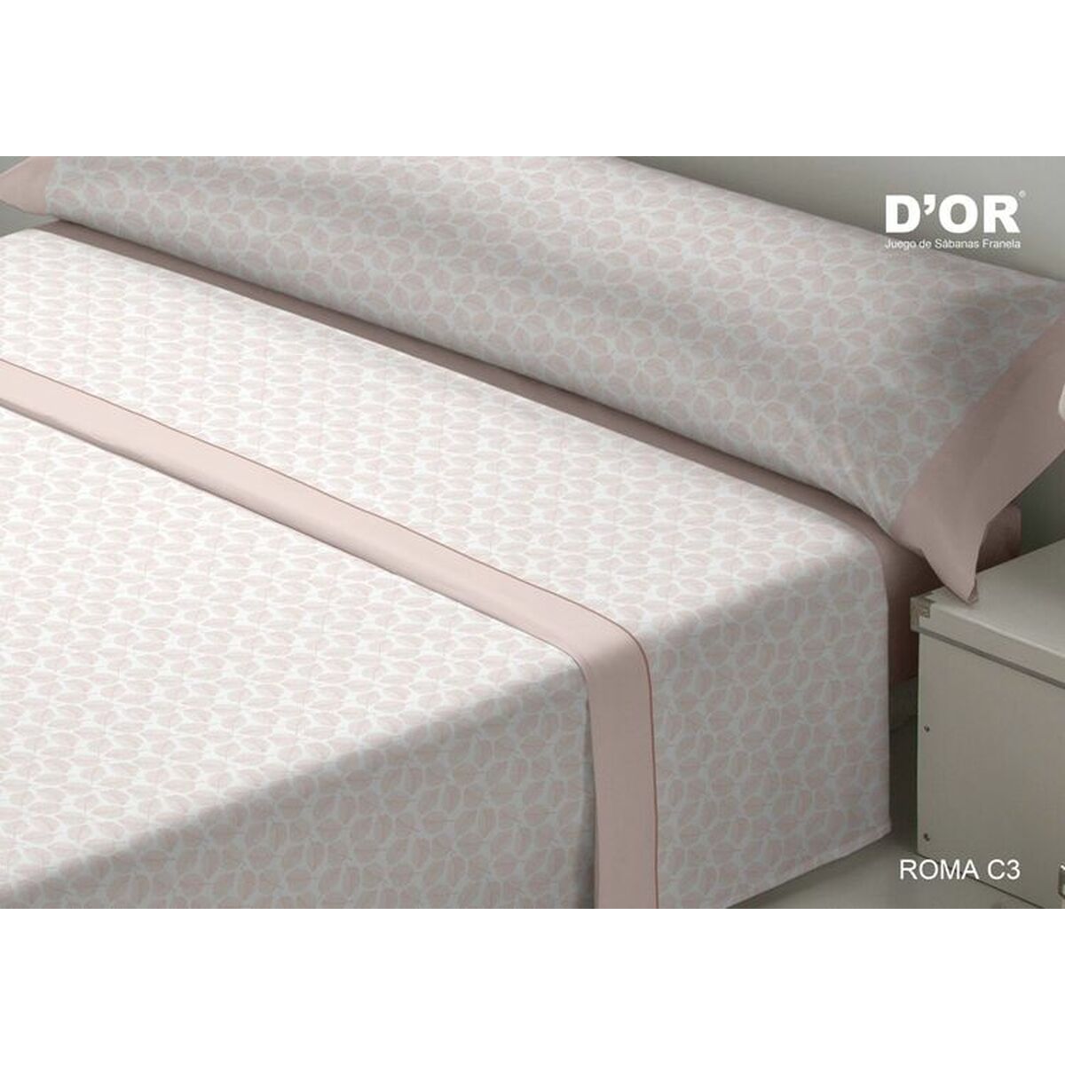 8430316977307 - Bettwäsche-Set DOr ROMA Rosa Einzelmatratze Franela