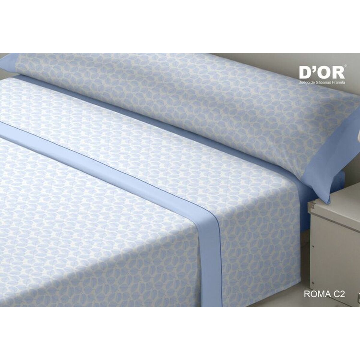 8430316977383 - Bettwäsche-Set DOr ROMA Blau Double size Franela