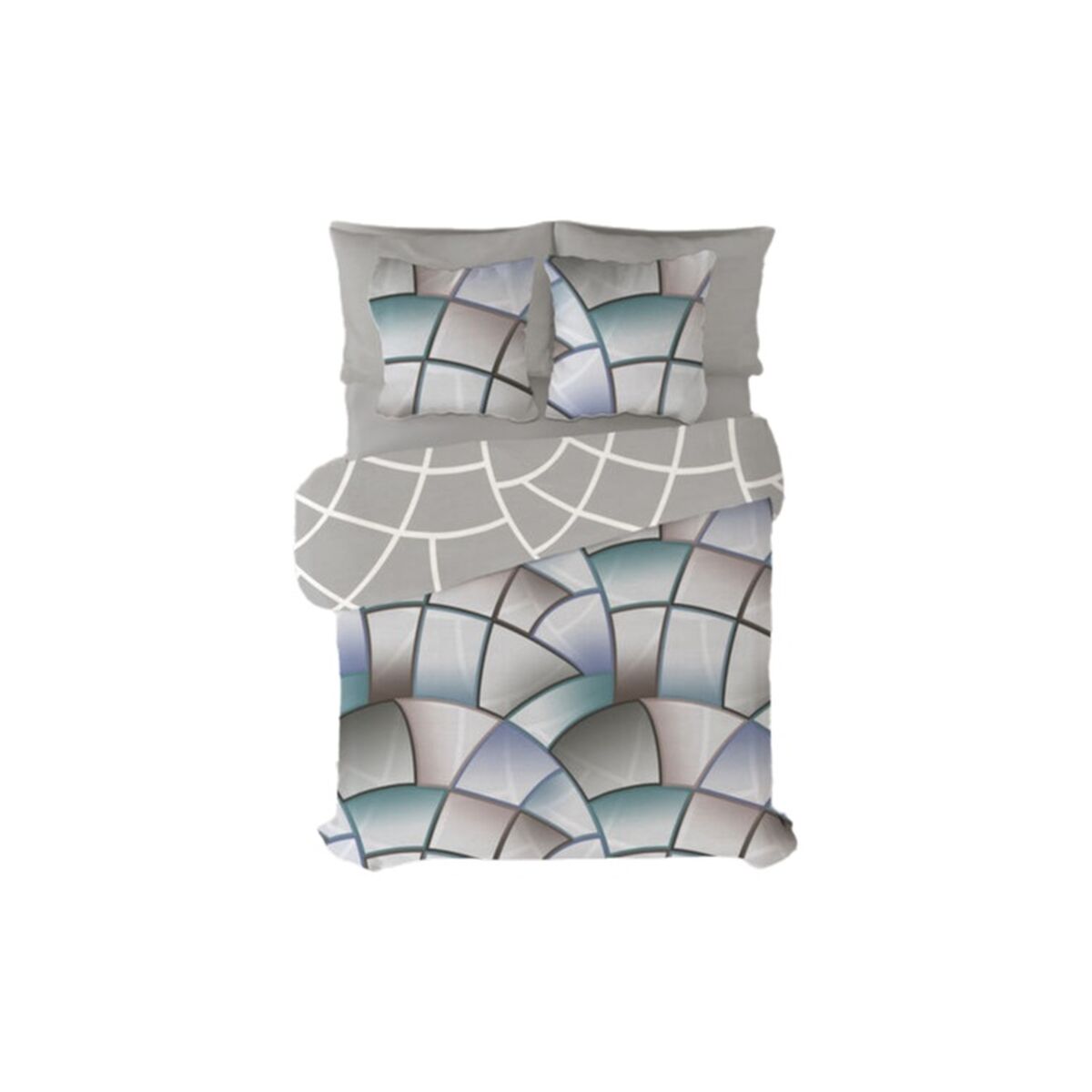 8430316978823 - Bettdeckenbezug Lucas Grau 144 Fäden 150 x 230 cm