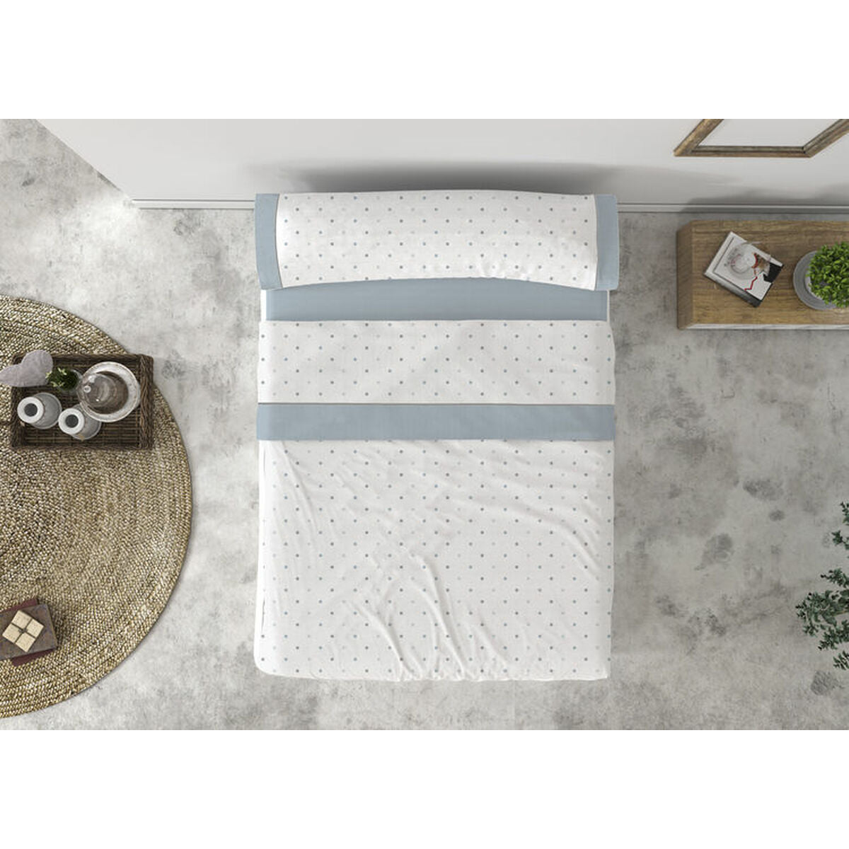 8430316988501 - Bettwäsche-Set TOPOS Blau Weiß Einzelmatratze