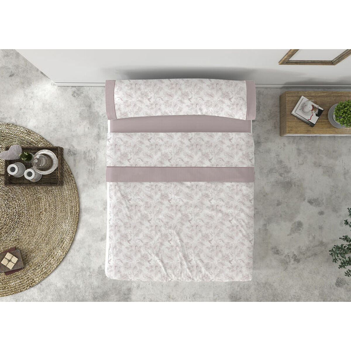 8430316988747 - Bettwäsche-Set ADELIA Rosa Einzelmatratze 3 Stücke