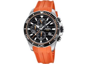 8430622717802 - Chronograph FESTINA Armbanduhren orange Herren Quarzuhr Armbanduhr Herrenuhr analog Tag Stoppfunktion