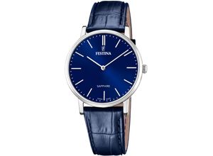 8430622757266 - Quarzuhr FESTINA Swiss Made F20012 3 Armbanduhren blau Damen Quarzuhren Armbanduhr Herrenuhr Damenuhr Lederarmband Saphirglas