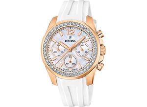 8430622789076 - Chronograph FESTINA Boyfriend F20611 1 Armbanduhren weiß Damen Quarzuhren Armbanduhr Quarzuhr Damenuhr Stoppfunktion bis 10 bar wasserdicht