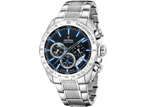 8430622814730 - Chronograph FESTINA Timeless Chronograph Armbanduhren silberfarben (silberfarben schwarz blau) Herren Quarzuhren Armbanduhr Quarzuhr Herrenuhr Stoppfunktion