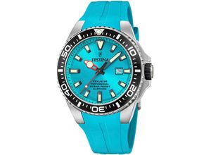 8430622814808 - Taucheruhr FESTINA The Originals Diver Armbanduhren blau (hellblau) Armbanduhr Quarzuhr Herrenuhr bis 20bar wasserdicht Silikonarmband