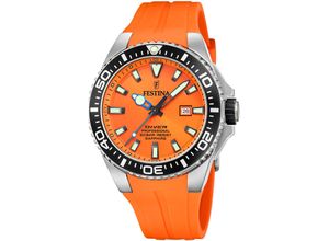 8430622814815 - Taucheruhr FESTINA The Originals Diver Armbanduhren orange Taucheruhren Armbanduhr Quarzuhr Herrenuhr bis 20bar wasserdicht Silikonarmband