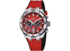 8430622816147 - Chronograph FESTINA Chrono Bike 2024 Armbanduhren rot (rot schwarz) Herren Armbanduhr Quarzuhr Herrenuhr Stoppfunktion bis 10 bar wasserdicht