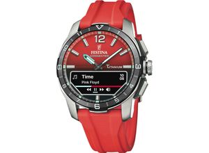 8430622823299 - Smartwatch FESTINA Connected D Smartwatches rot Quarzuhr Armbanduhr Herrenuhr Schrittzähler Weltzeit Stoppfunkt