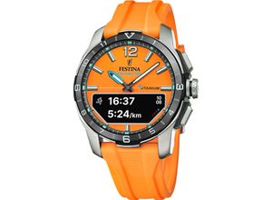 8430622823305 - Smartwatch FESTINA Connected D Smartwatches orange Quarzuhr Armbanduhr Herrenuhr Schrittzähler Weltzeit Stoppfunkt