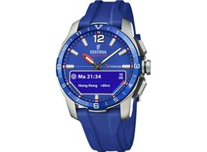 8430622823312 - Smartwatch FESTINA Connected D Smartwatches blau Quarzuhr Armbanduhr Herrenuhr Schrittzähler Weltzeit Stoppfunkt