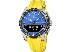 8430622823343 - Smartwatch FESTINA Connected D Smartwatches gelb blau Quarzuhr Armbanduhr Herrenuhr Schrittzähler Weltzeit Stoppfunkt