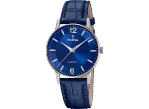 8430622825071 - Quarzuhr FESTINA Armbanduhren blau blau Herren Armbanduhr Herrenuhr Lederarmband analog