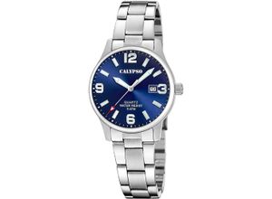 8430622826191 - Quarzuhr CALYPSO WATCHES Basic Armbanduhren silberfarben (silberfarben blau) Damen Armbanduhr Damenuhr Edelstahlarmband analog Tag