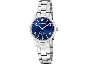 8430622826290 - Quarzuhr CALYPSO WATCHES Basic Armbanduhren silberfarben (silberfarben blau) Damen Armbanduhr Damenuhr Edelstahlarmband analog